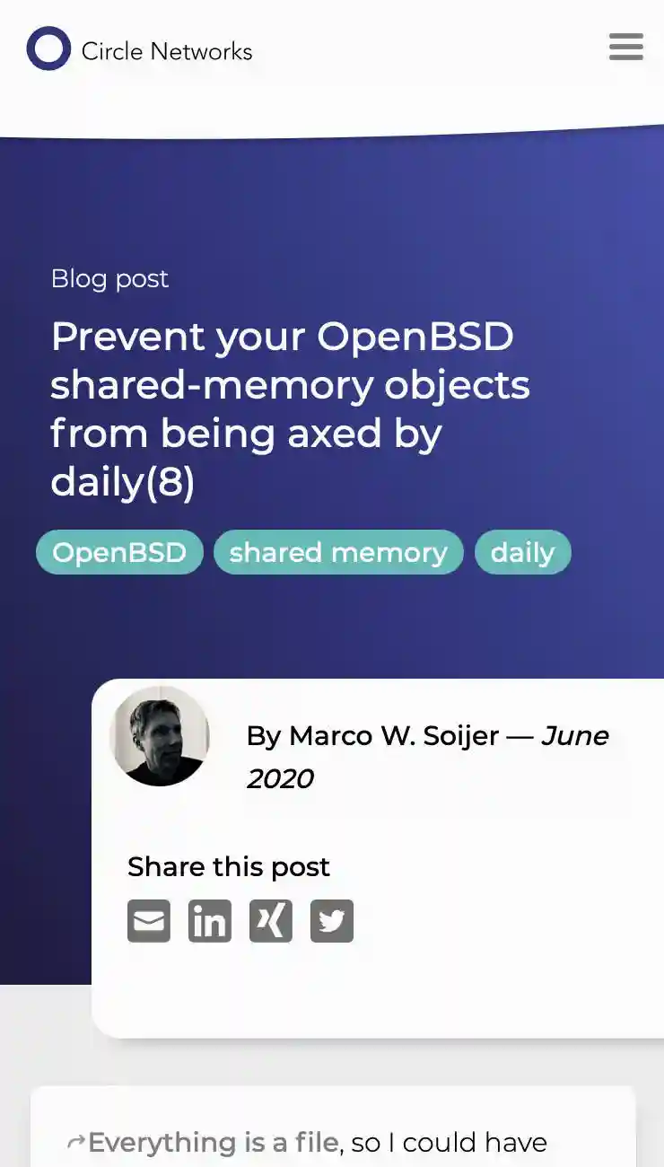 Verhindern dass OpenBSD Shared-Memory-Objekte von daily(8) beseitigt werden
