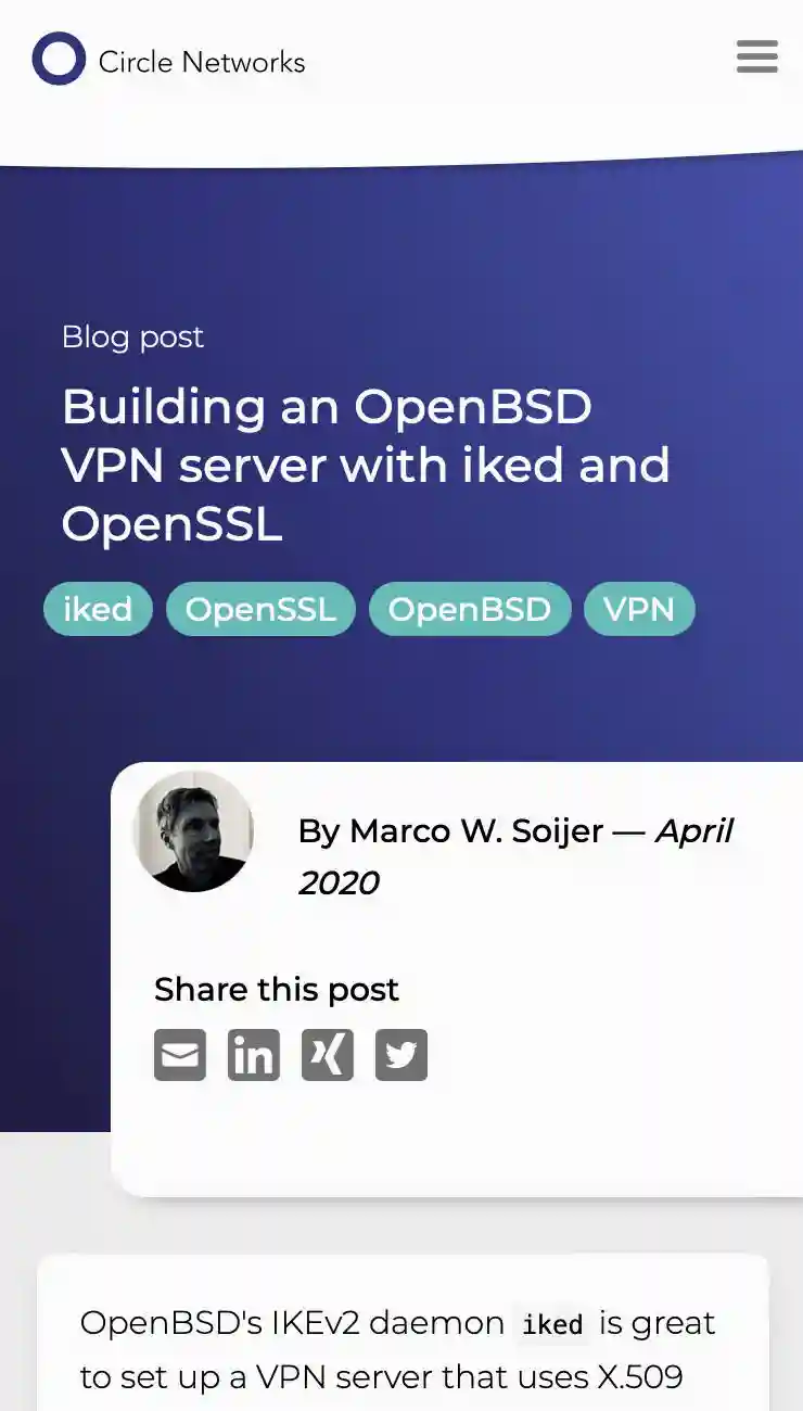 Building an OpenBSD VPN server with iked and OpenSSL